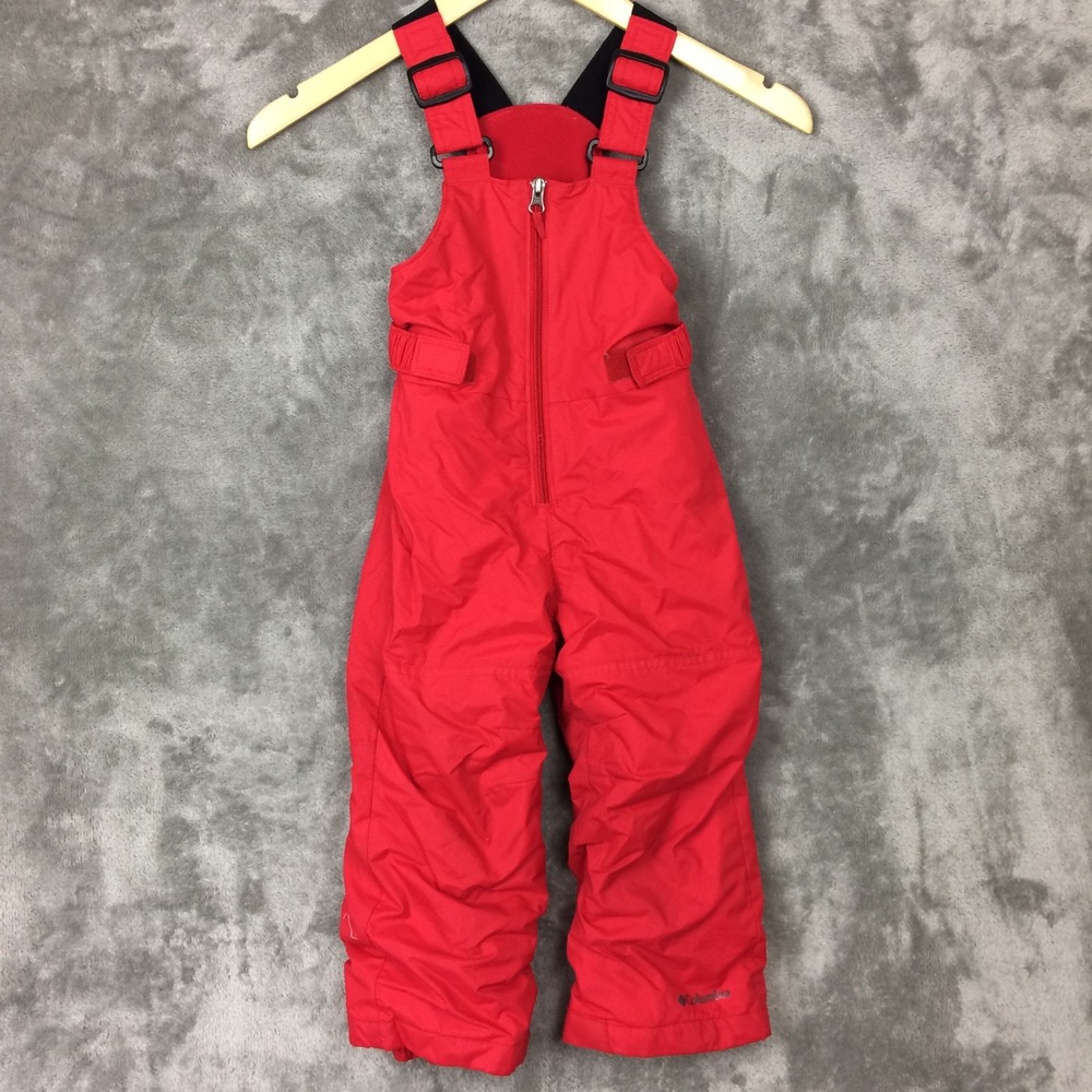 Columbia Snow Bib Pants Youth 4T Red Insulated Outgrown Grow System Ski Winter